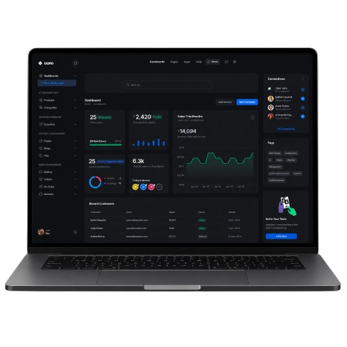 Website management dashboard
